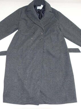 Old Navy Womens Oversized Belted Overcoat Size XXL Charcoal Gray Double Breasted